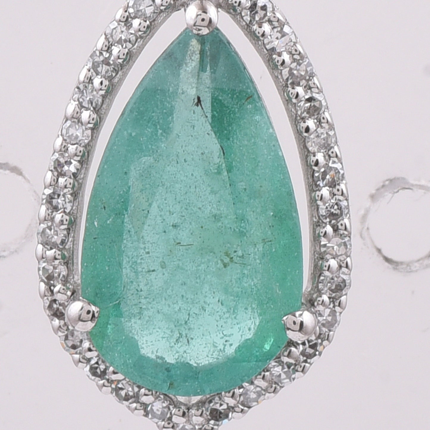 1.38 Ct Pear Natural Emerald 950 Platinum Pendant