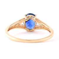 1.73 Ct Oval Mixed Cut Natural Sapphire 14K Gold Ring