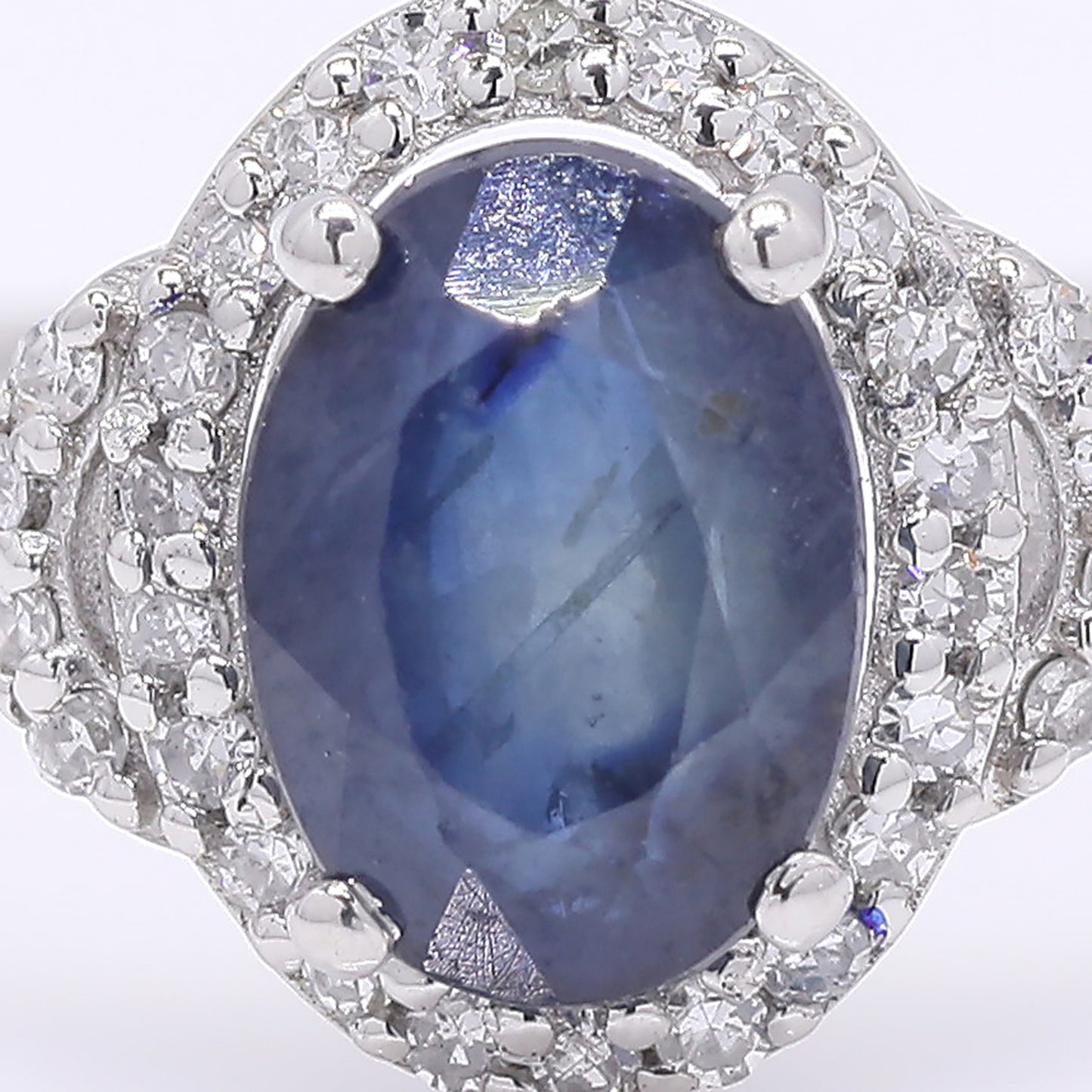 1.31 Ct Oval Mixed Cut Natural Sapphire 950 Platinum Ring
