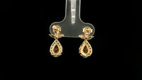 2.09 Ct Pear Multi Sapphire 14K Gold Earrings