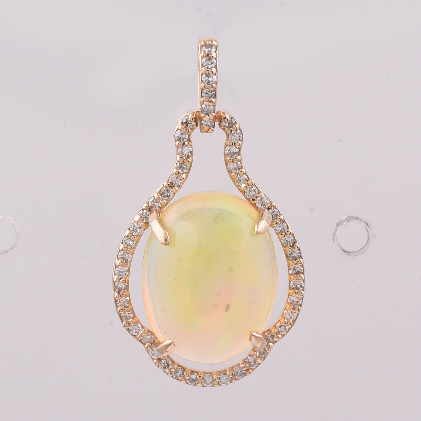 2.90 Ct Oval Natural Opal 14K Gold Pendant