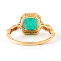 2.08 Ct Octagon Step Cut Natural Emerald 14K Gold Ring