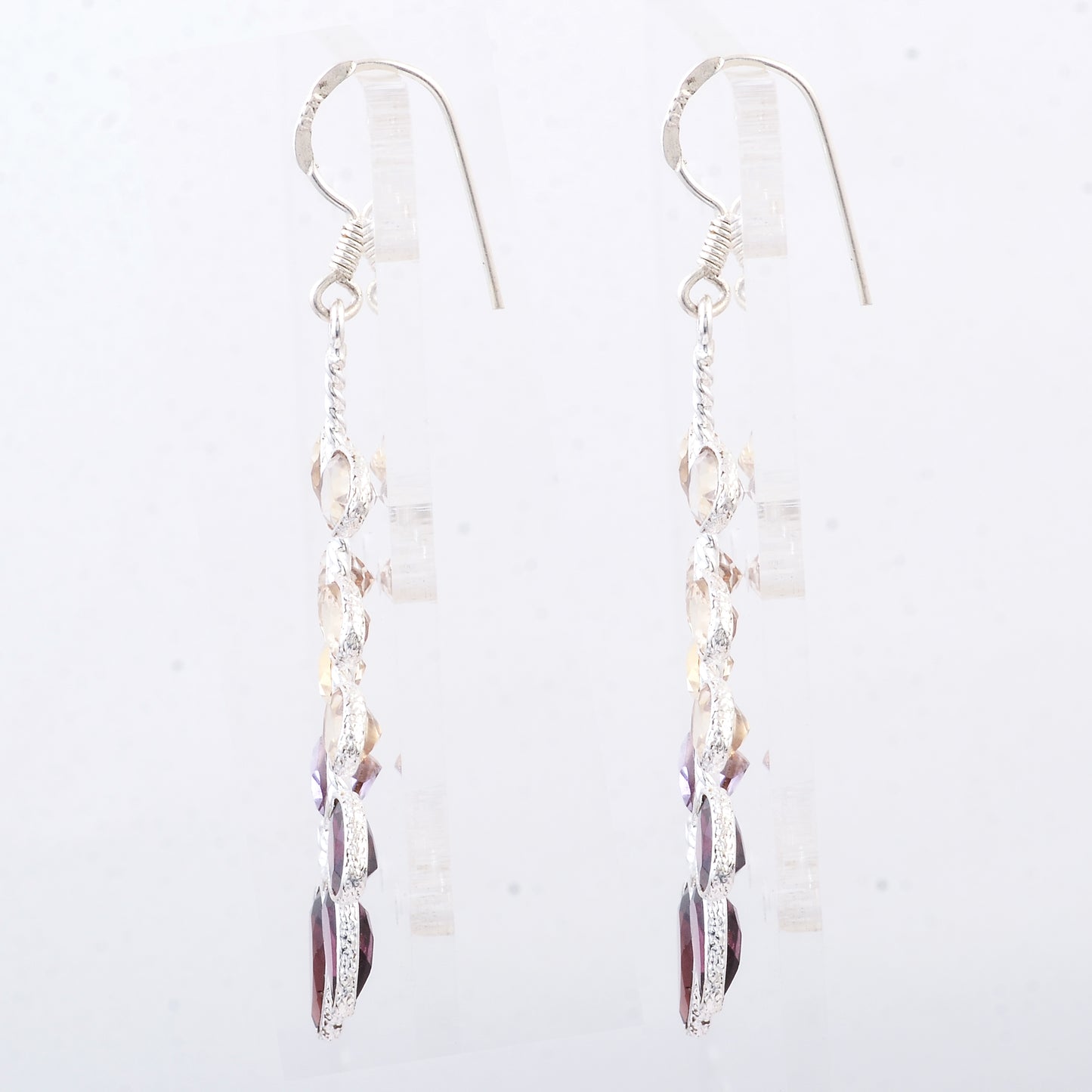 13.67 Ct Garnet, Citrine 925 Sterling Silver Earrings