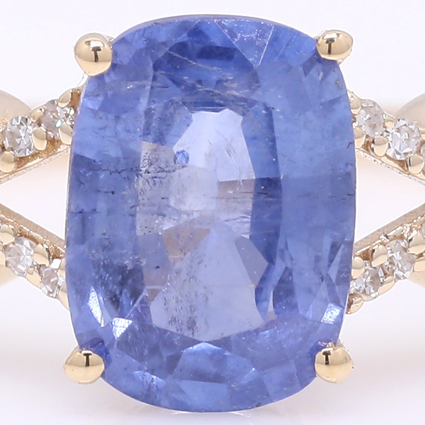 1.88 Ct Cushion Mixed Cut Natural Sapphire 14K Gold Ring