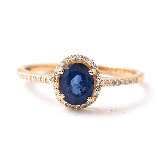 1.22 Ct Oval Sapphire 14K Gold Ring