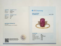 2.29 Ct Cushion Natural Ruby 14K Gold Ring