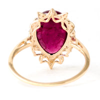 4.91 Ct Pear Cabochon Natural Tourmaline 14K Gold Ring