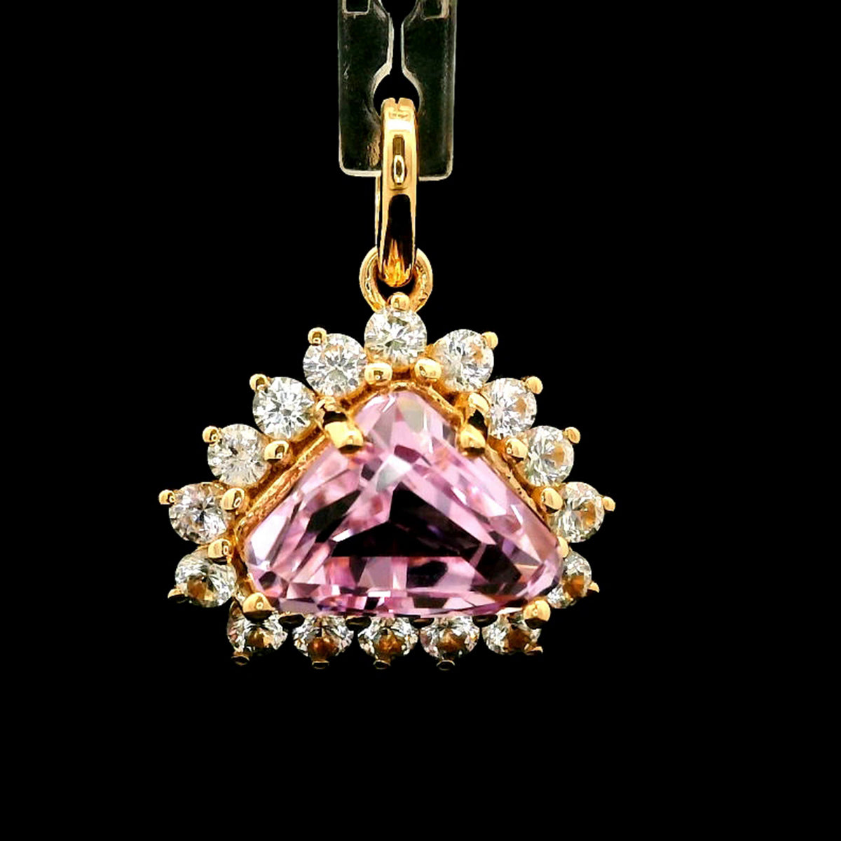 3.48 Ct Heart Kunzite 14K Gold Pendant
