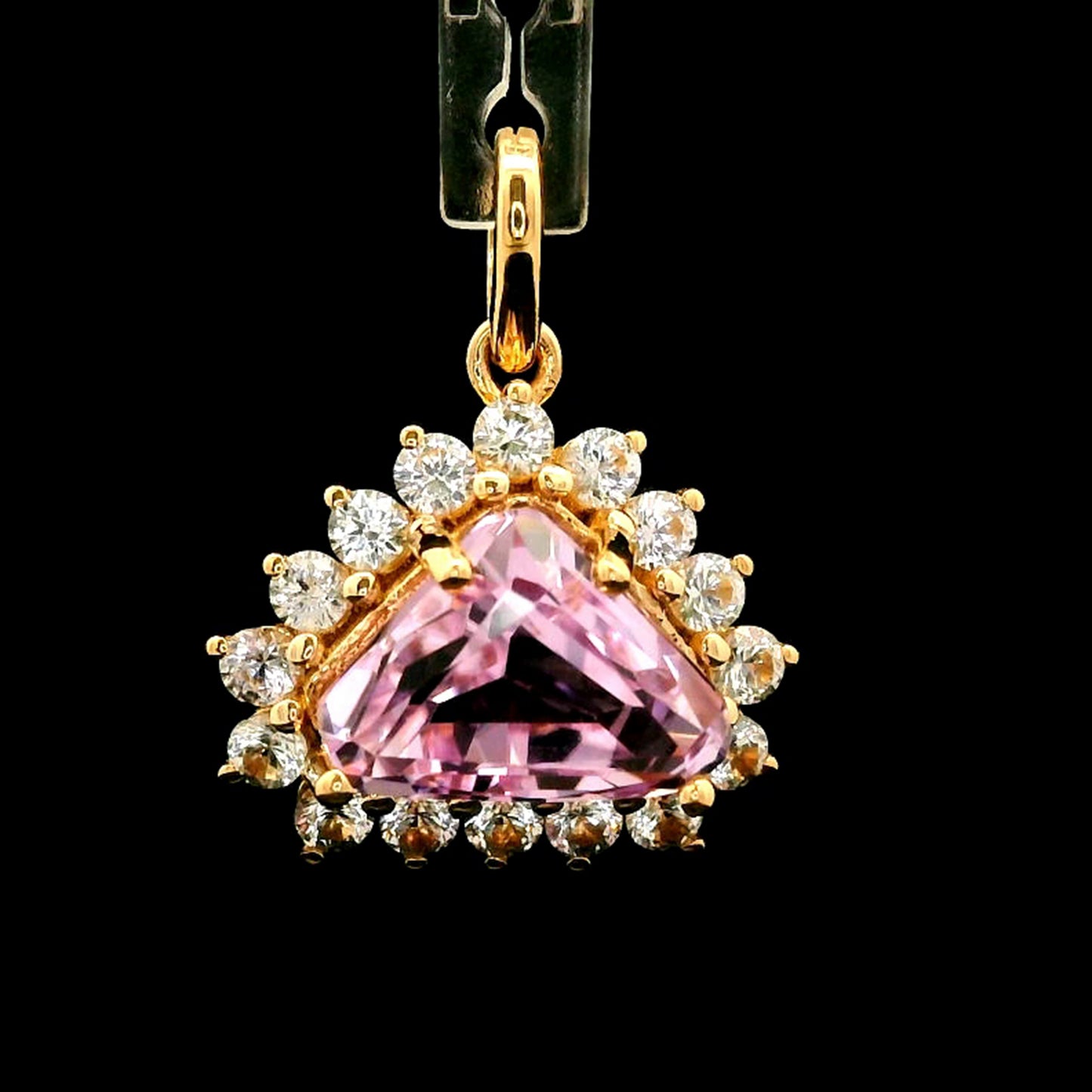 3.48 Ct Heart Kunzite 14K Gold Pendant