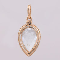 2.31 Ct Pear Mixed Cut Natural Aquamarine 14K Gold Pendant