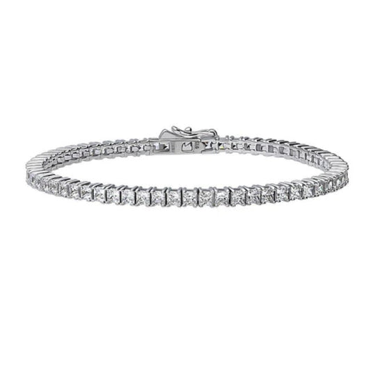 Princess CZ Statement Tennis Bracelet in Sterling Silver