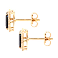 2.04 Ct Octagon Sapphire 14K Gold Earrings