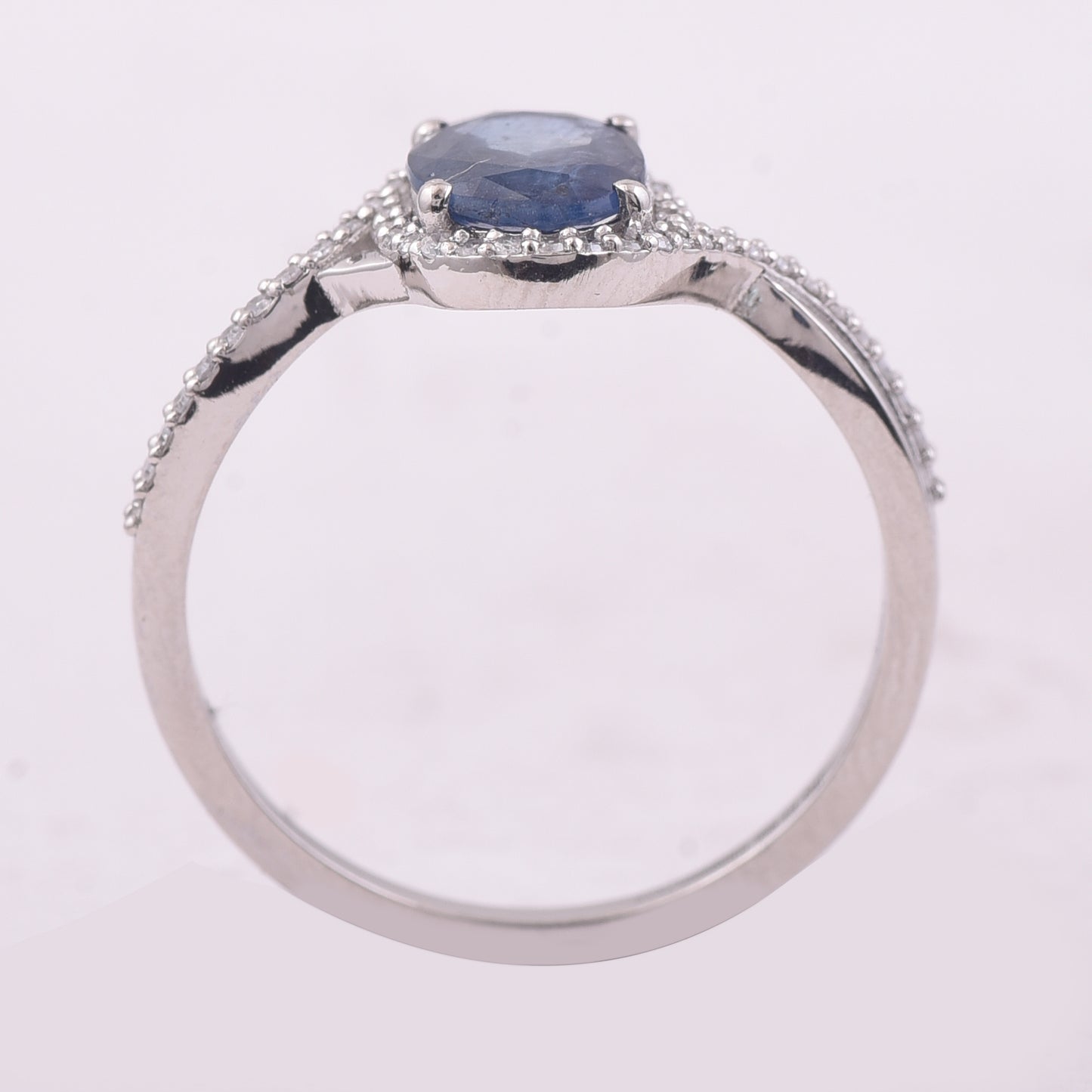 1.28 Ct Oval Mixed Cut Natural Sapphire 950 Platinum Ring