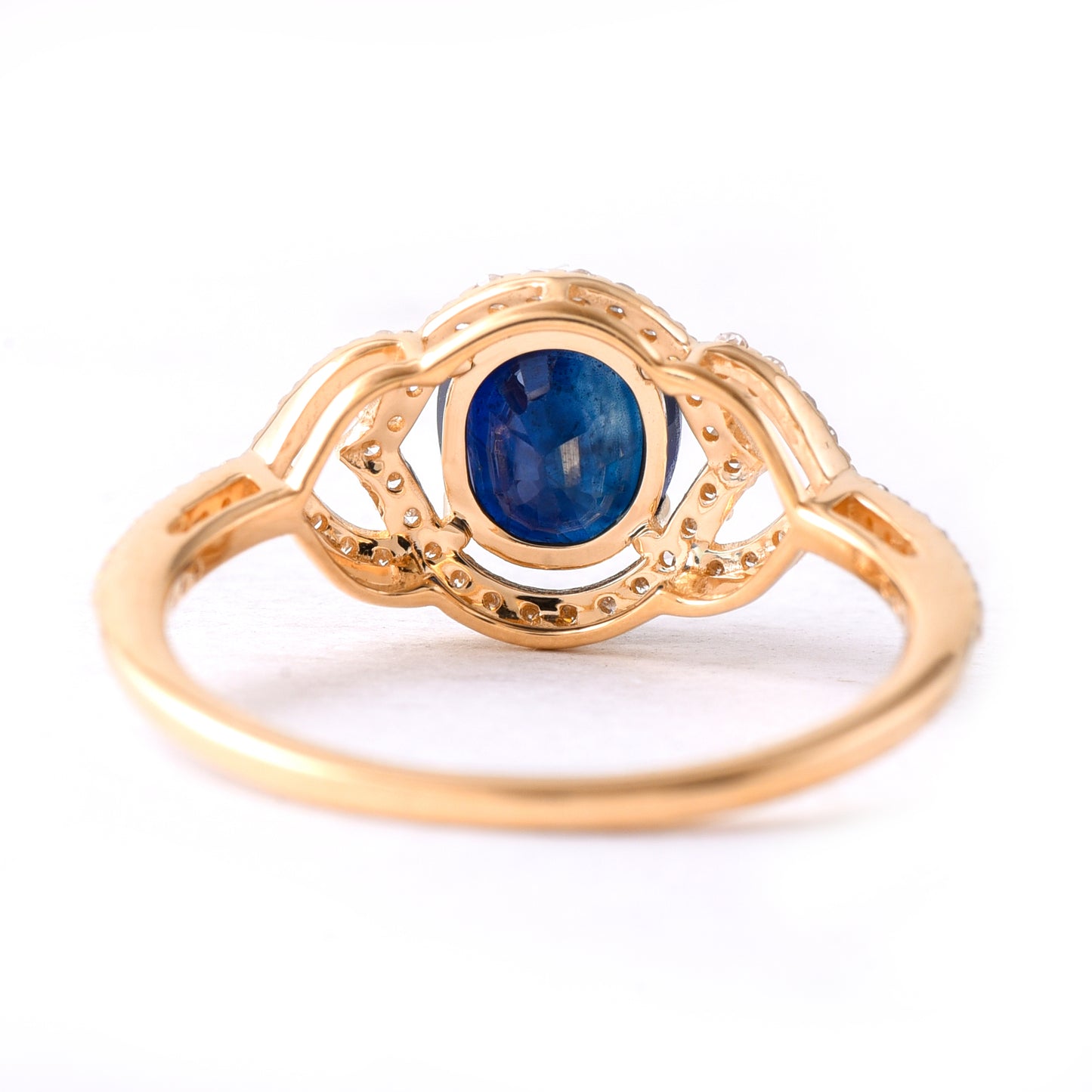 1.92 Ct Oval Mixed Cut Natural Sapphire 14K Gold Ring