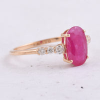 1.55 Ct Oval Natural Ruby 14K Gold Ring