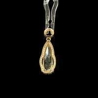 1.69 Ct Pear Mixed Cut Natural Aquamarine 14K Gold Pendant