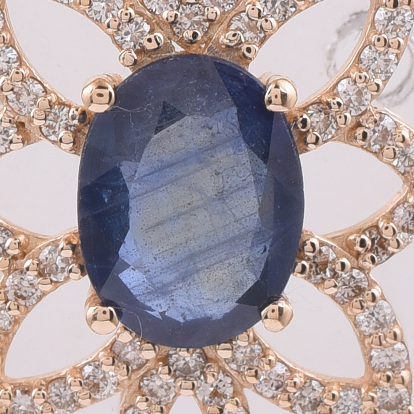 1.78 Ct Oval Natural Sapphire 14K Gold Pendant