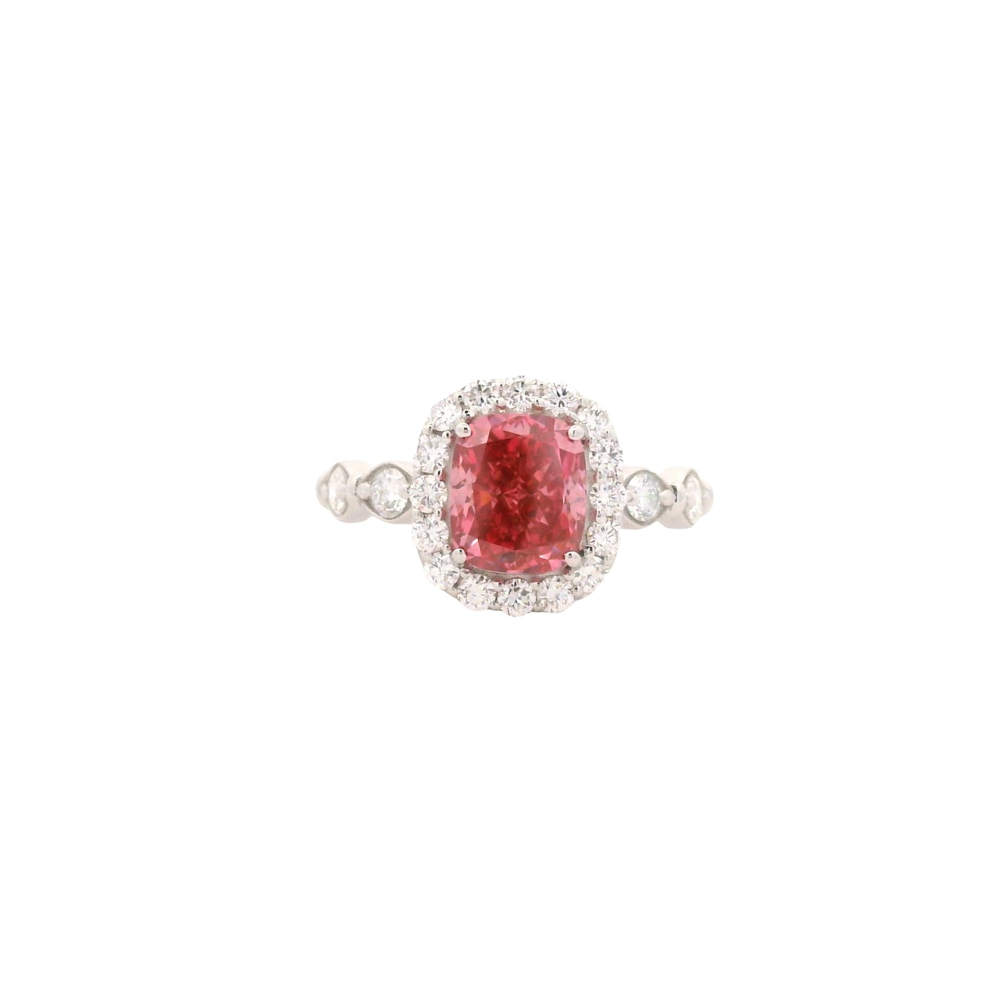 2.68 Carats Pink Lab Grown Diamond 14K Gold Ring