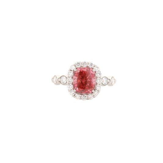 2.68 Carats Pink Lab Grown Diamond 14K Gold Ring