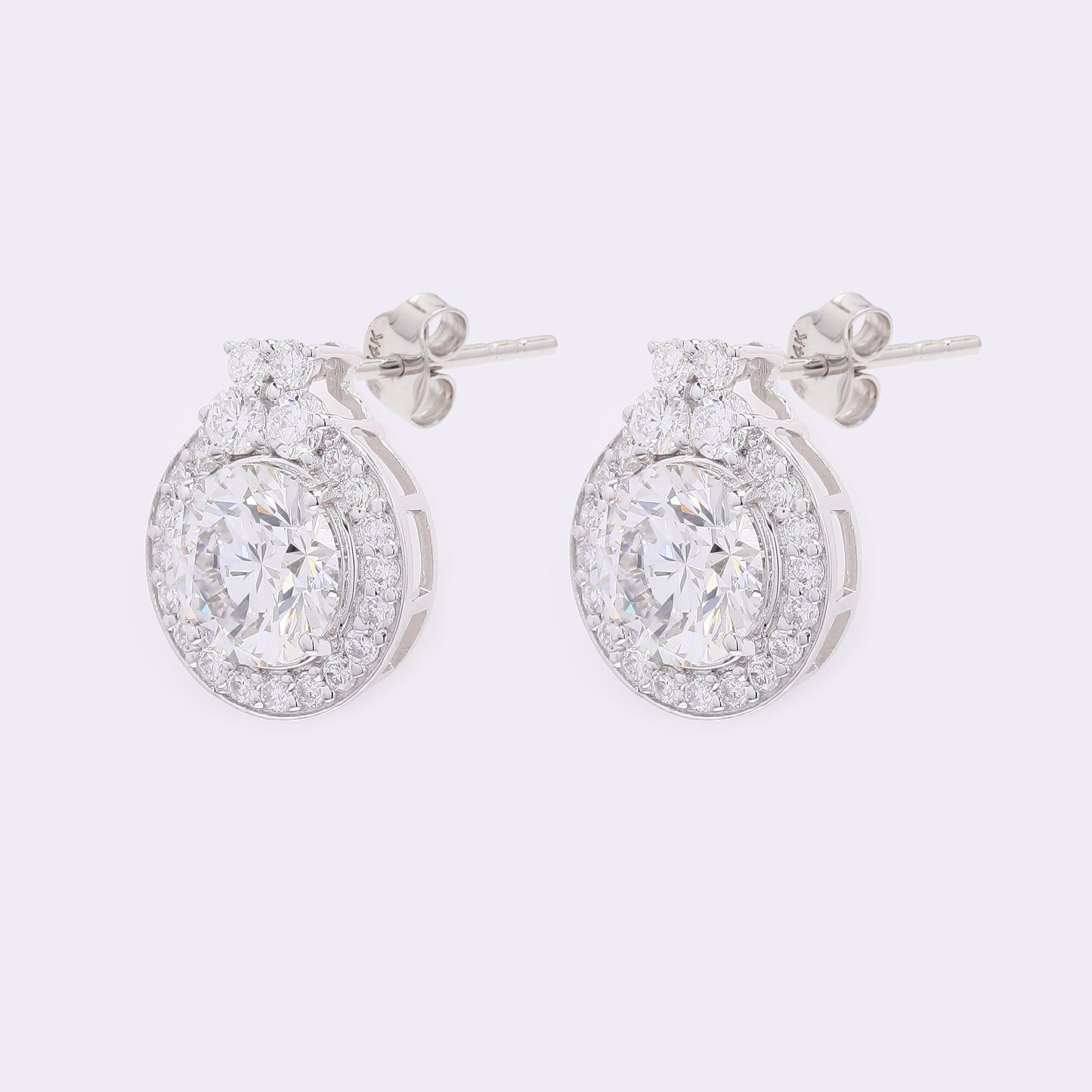 3.78 Carats Lab Grown Diamond 14K Gold Earrings