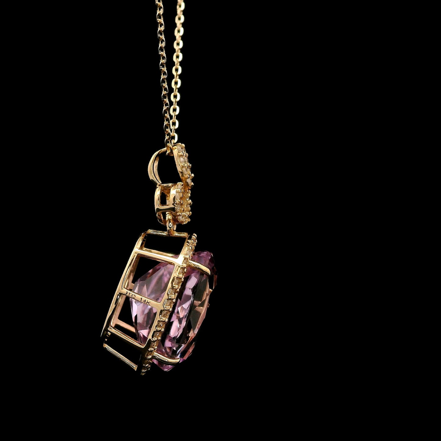6.71 Ct Oval Kunzite 14K Gold Pendant