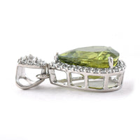 3.06 Ct Pear Mixed Cut Natural Green Sapphire 950 Platinum Pendant