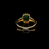 1.39 Ct Octagon Step Cut Natural Emerald 14K Gold Ring