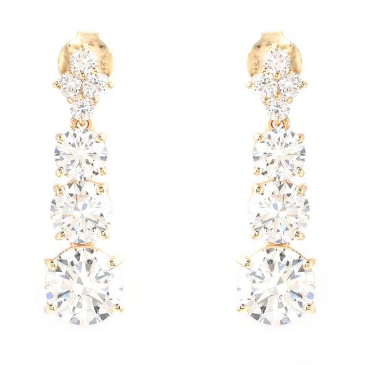 3.77 Carats Lab Grown Diamond 14K Gold Earrings