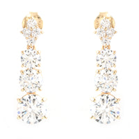 3.77 Carats Lab Grown Diamond 14K Gold Earrings