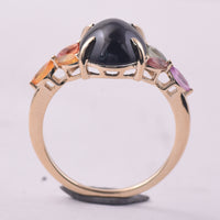 5.74 Ct Oval Sapphire 9K Gold Ring