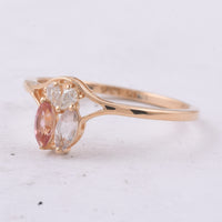 0.38 Ct Marquise Natural Multi Coloured Tourmaline 14K Gold Ring