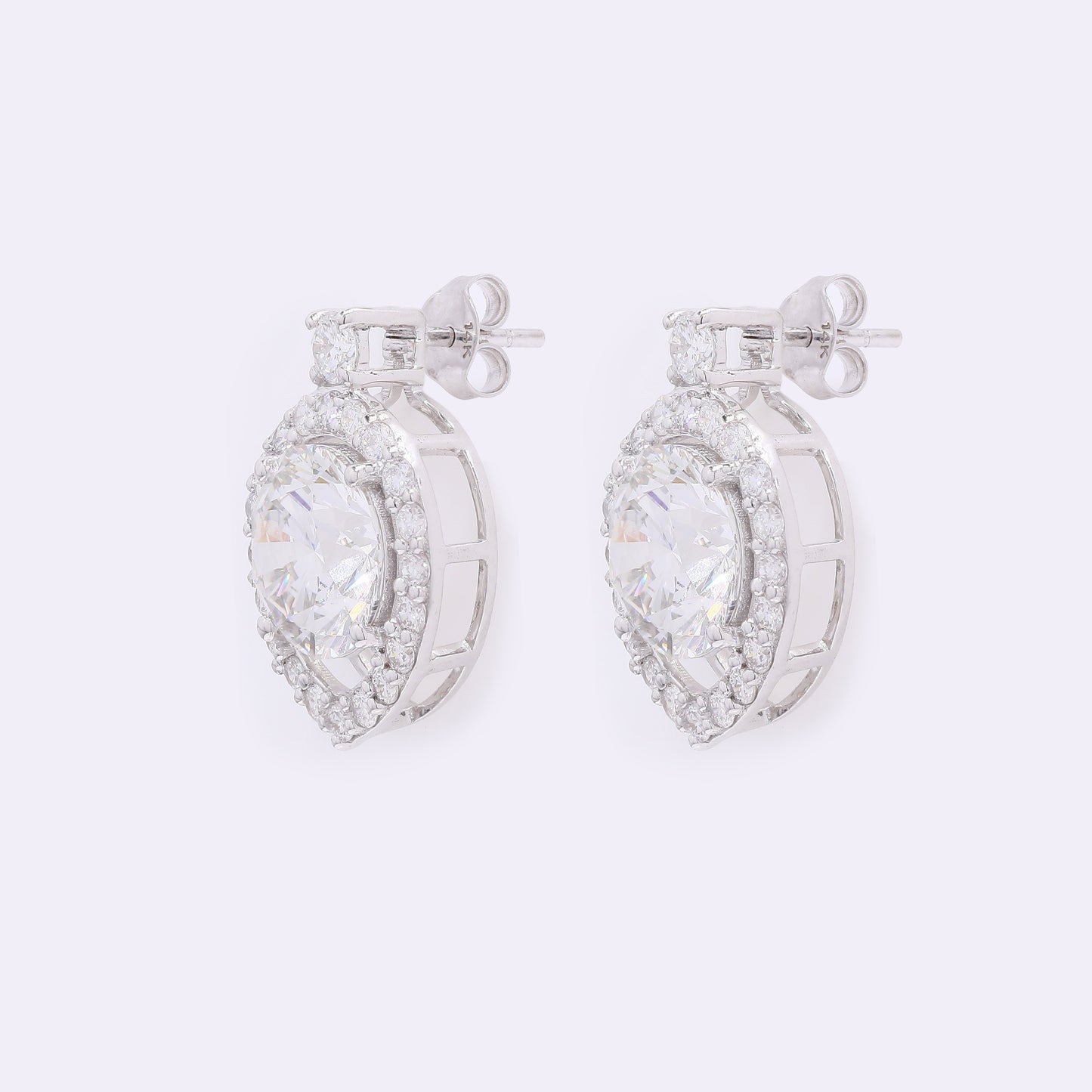 3.83 Carats Lab Grown Diamond 14K Gold Earrings