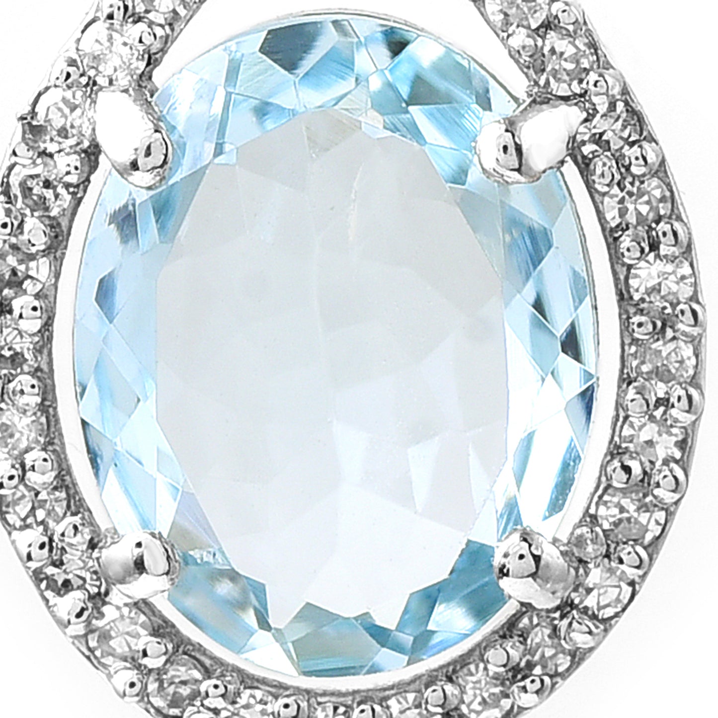1.40 Ct Oval Mixed Cut Natural Aquamarine 950 Platinum Pendant