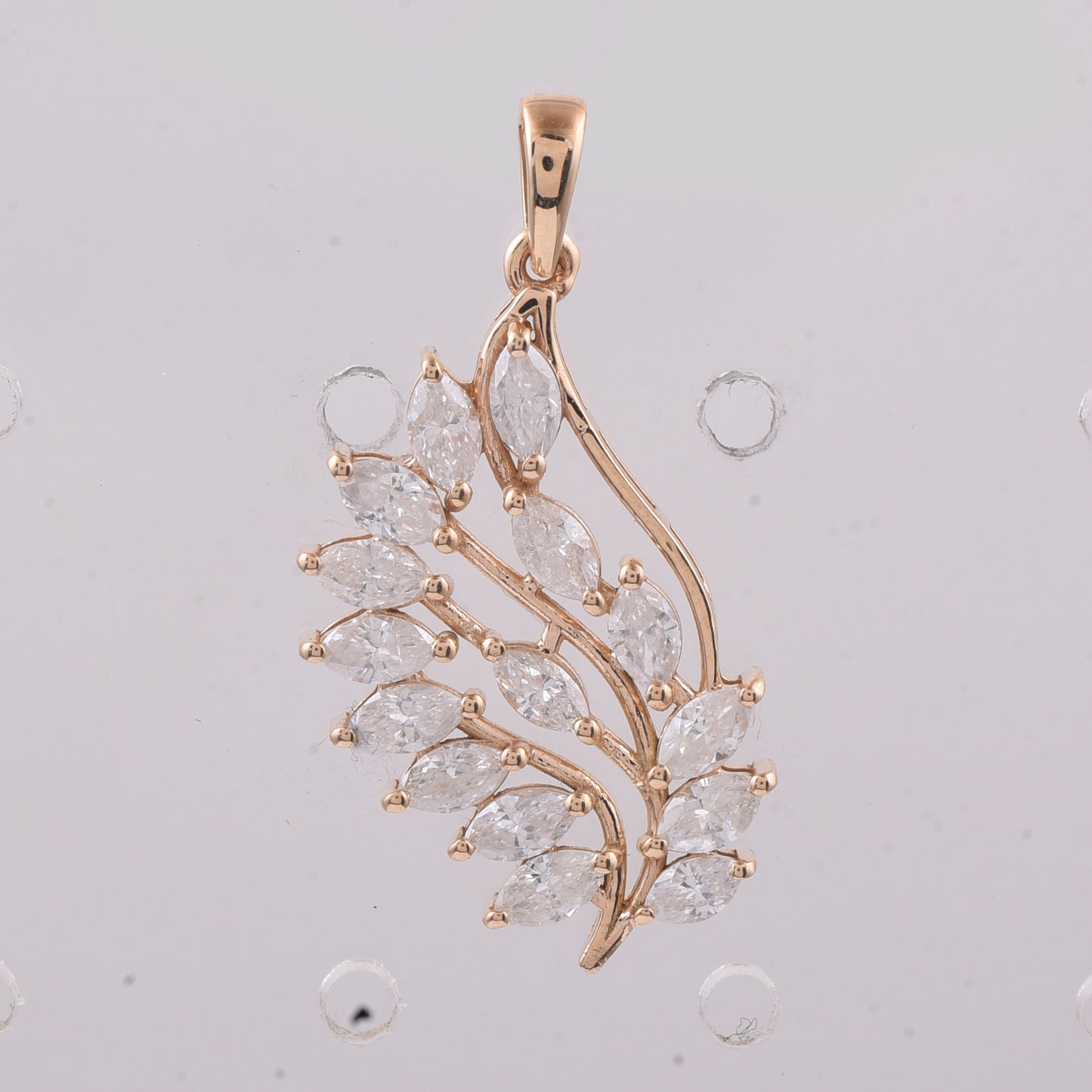 1.00 Ct Marquise Natural Diamond 14K Gold Pendant