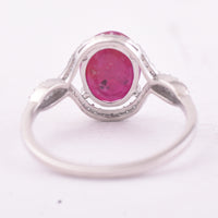 2.05 Ct Oval Mixed Cut Natural Ruby 950 Platinum Ring
