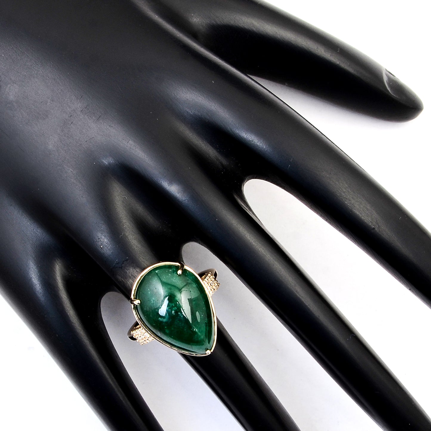 11.96 Ct Natural Beryl Emerald 14K Gold Ring