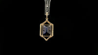 4.45 Ct Octagon Natural Sapphire 14K Gold Pendant