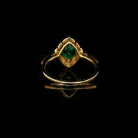 1.67 Ct Oval Mixed Cut Natural Emerald 14K Gold Ring