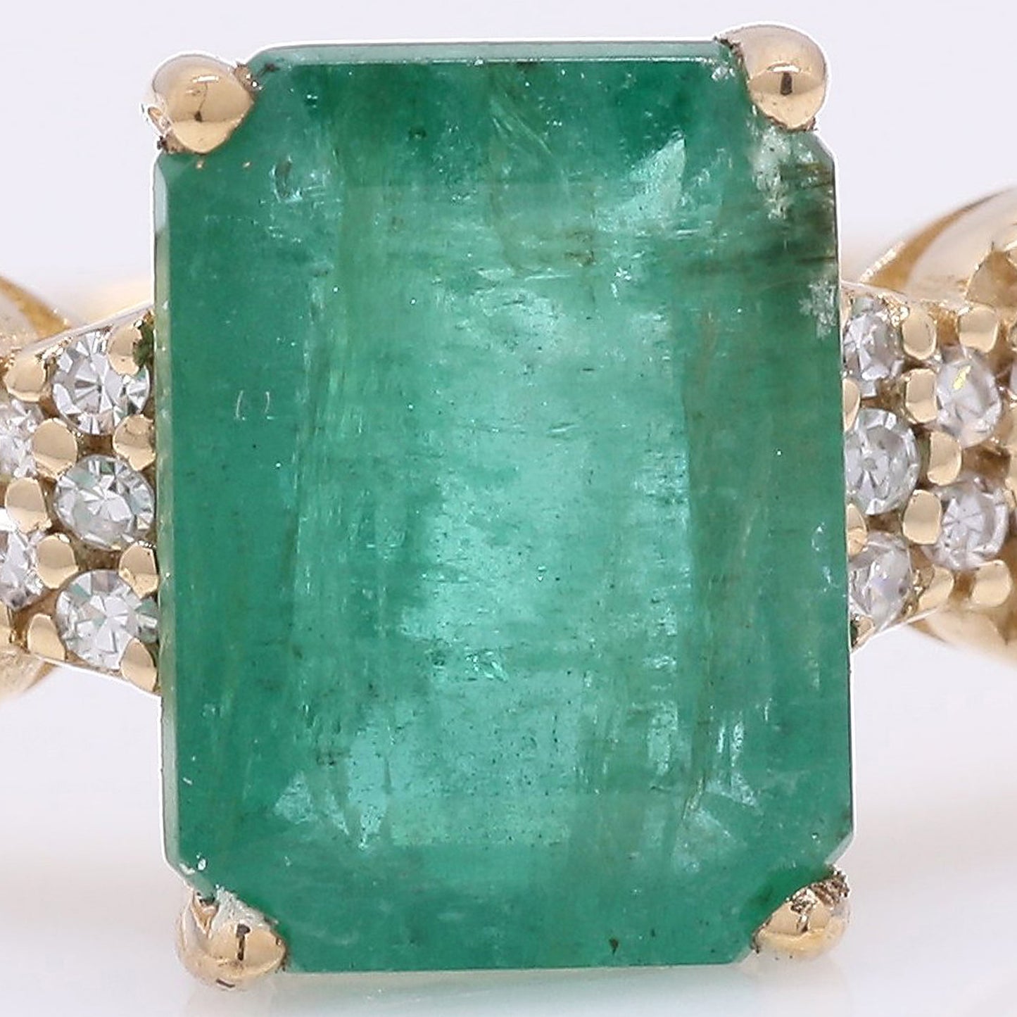 1.69 Ct Octagon Step Cut Natural Emerald 14K Gold Ring