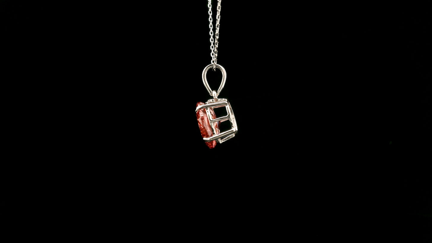1.99 Carats Pink Lab Grown Diamond 14K Gold Pendant