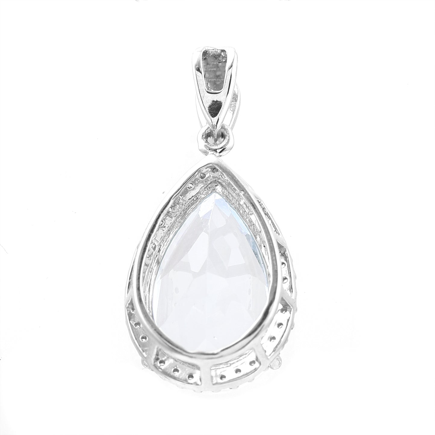 3.95 Ct Pear Mixed Cut Natural Aquamarine 950 Platinum Pendant