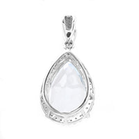 3.95 Ct Pear Mixed Cut Natural Aquamarine 950 Platinum Pendant