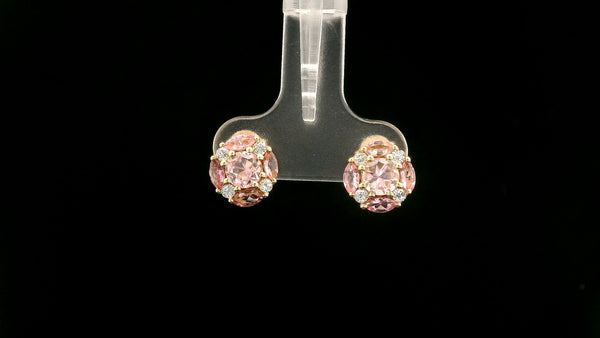1.38 Ct Round Tourmaline 14K Gold Earrings