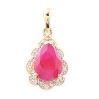 1.63 Ct Pear Ruby 9K Gold Pendant