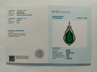 1.95 Ct Pear Mixed Cut Natural Emerald 14K Gold Pendant