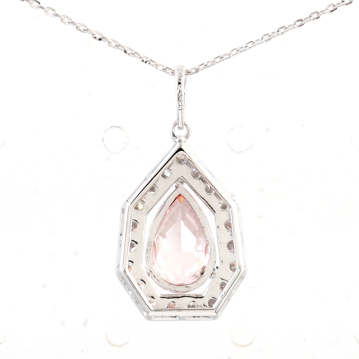 2.56 Carats Pink Lab Grown Diamond 14K Gold Pendant