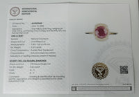 2.54 Ct Oval Mixed Cut Natural Corundum Ruby 14K Gold Ring