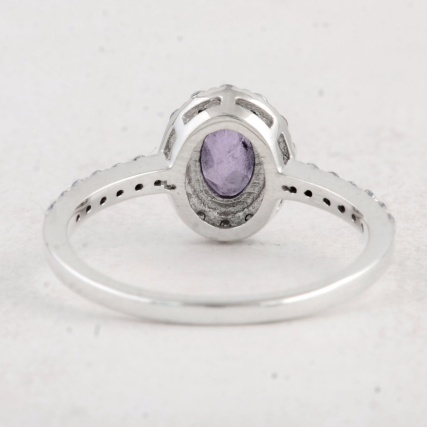 1.47 Ct Oval Amethyst 925 Sterling Silver Ring
