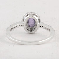 1.47 Ct Oval Amethyst 925 Sterling Silver Ring