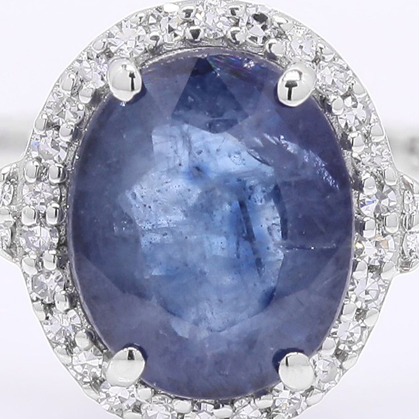 2.01 Ct Oval Cabochon Cut Natural Sapphire 950 Platinum Ring